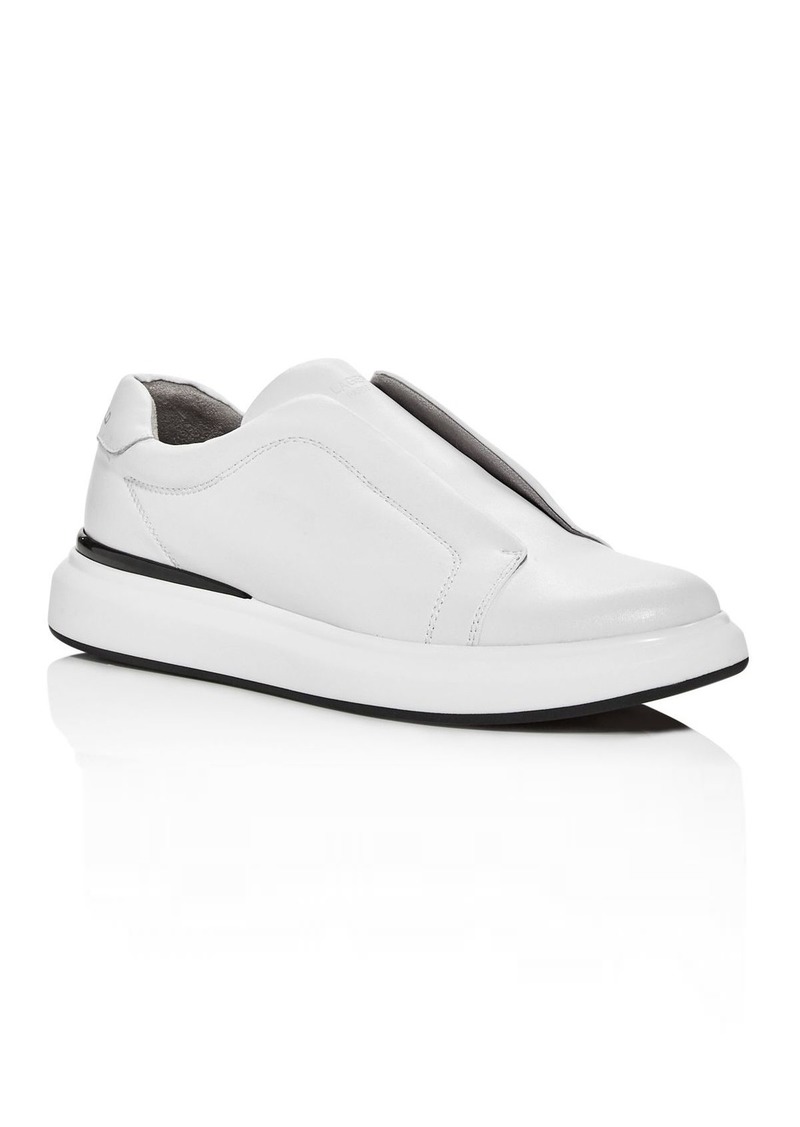 leather slip on trainers mens