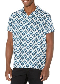 Karl Lagerfeld Paris Men's Logo Pattern Woven Print Shirt
