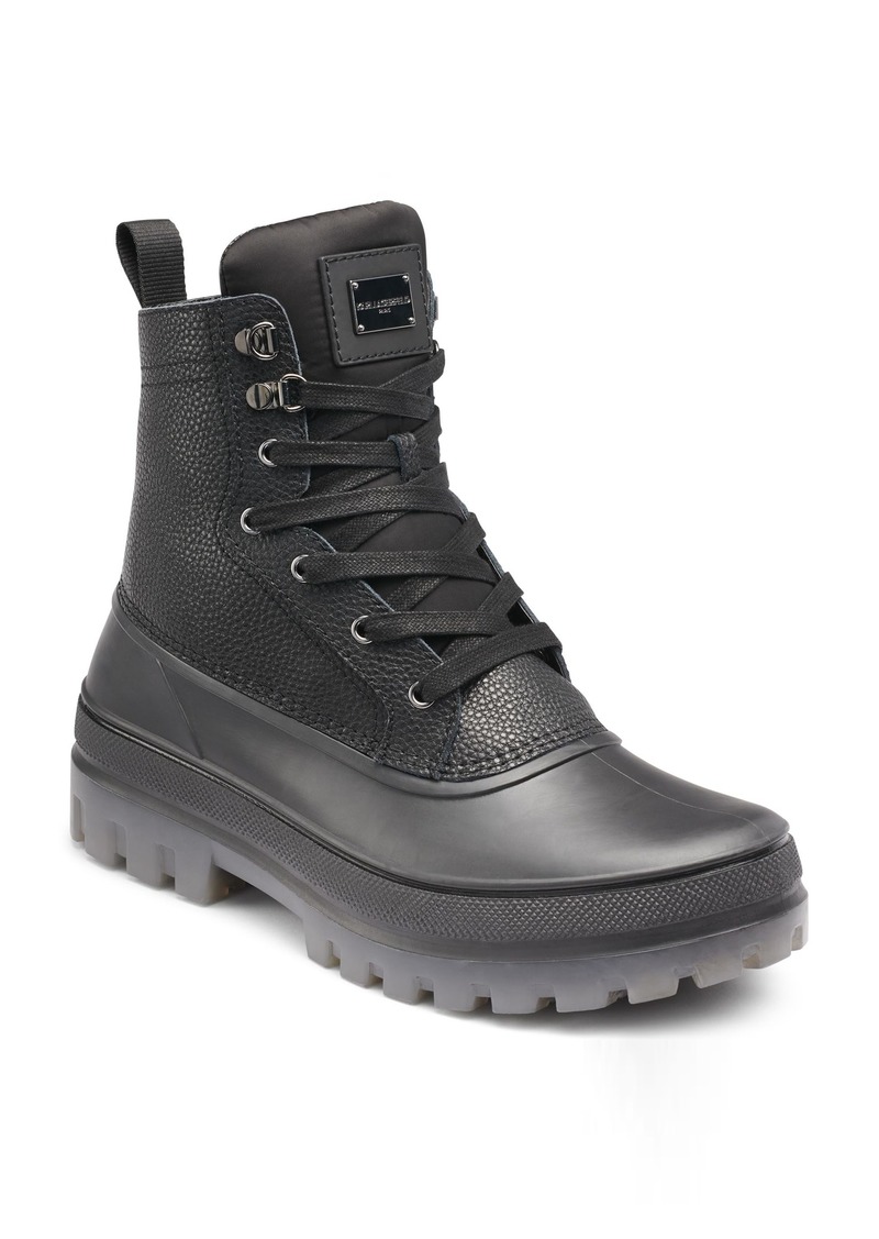 Karl Lagerfeld Paris Men's Mid Height Performance Polar Fleece Lining & Translucent Sole Boot Combat