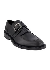 Karl Lagerfeld Paris Men's White Label Monk Strap Moc Toe with Fringe Shoes - Wine