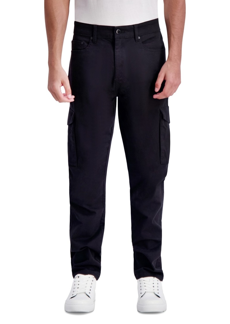 Karl Lagerfeld Paris Men's Peached Slim-Fit Cargo Pants - Black