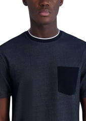 Karl Lagerfeld Paris Men's Slim-Fit Textured Pocket T-Shirt, Created for Macy's - Black