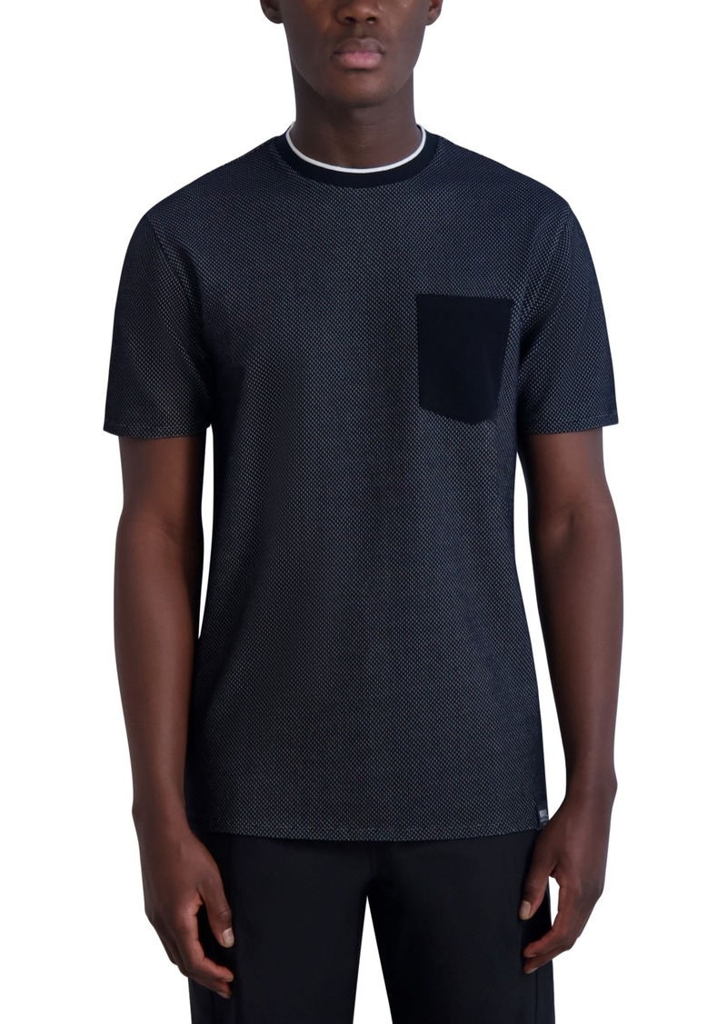 Karl Lagerfeld Paris Men's Slim-Fit Textured Pocket T-Shirt, Created for Macy's - Black