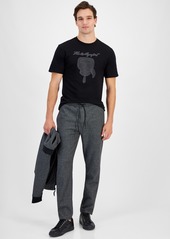 Karl Lagerfeld Paris Men's Slim-Fit Textured Track Pants - Grey/Black