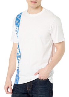 Karl Lagerfeld Paris Men's Soft Cotton Vertical Logo Short Sleeve Crew Neck T-Shirt