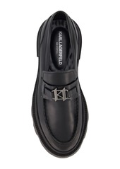 Karl Lagerfeld Paris Men's White Label Leather Lug Sole Loafers - Black