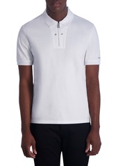 Karl Lagerfeld Paris Mercerized Cotton Quarter Zip Polo in White at Nordstrom Rack