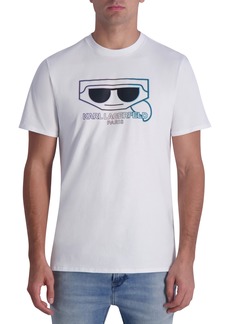 Karl Lagerfeld Paris Ombré Karl Cotton Graphic T-Shirt in White at Nordstrom Rack
