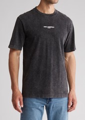 Karl Lagerfeld Paris Oversize Stonewash Cotton Graphic T-Shirt in Charcoal at Nordstrom Rack