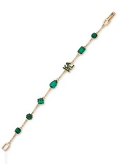 Karl Lagerfeld Paris Pave Logo, Fireball & Mixed-Cut Crystal Flex Bracelet - Green