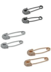 Karl Lagerfeld Paris Pave Safety Pin Stud Earrings