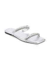 Karl Lagerfeld Paris Payzlee Rhinestone Slide Sandal in Silver at Nordstrom Rack