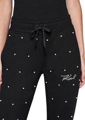 Karl Lagerfeld Paris Petite Mini Pearl Jogging Pants - BLACK