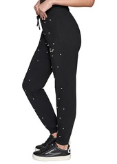 Karl Lagerfeld Paris Petite Mini Pearl Jogging Pants - BLACK