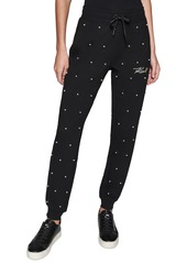 Karl Lagerfeld Paris Petite Mini Pearl Jogging Pants - BLACK