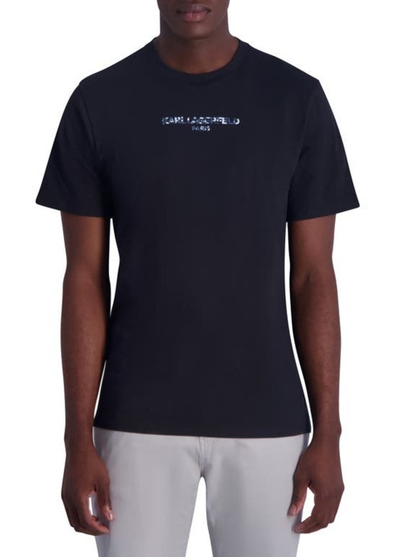 Karl Lagerfeld Paris Raised Camo Logo Graphic T-Shirt