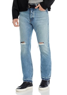 Karl Lagerfeld Paris Relaxed Fit Destroyed Light Blue Jeans