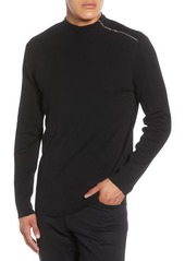 Karl Lagerfeld Paris Shoulder Zip Cotton Blend Sweater