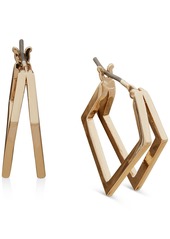 "Karl Lagerfeld Paris Small Geometric Split-Hoop Earrings, 0.51"" - Silver"