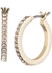 "Karl Lagerfeld Paris Small Pave Hoop Earrings, 0.54"" - Gold"