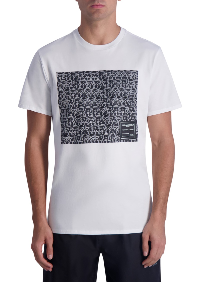 Karl Lagerfeld Paris Square Logo Graphic Print T-Shirt in White at Nordstrom Rack