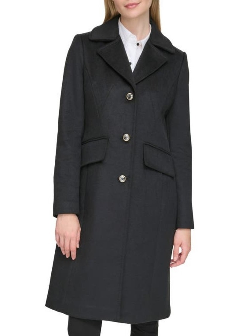 Karl Lagerfeld Paris Tailored Pickstitch Wool Blend Coat