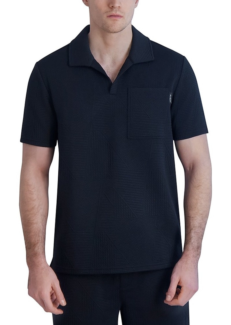 Karl Lagerfeld Paris Textured Pocket Polo Shirt