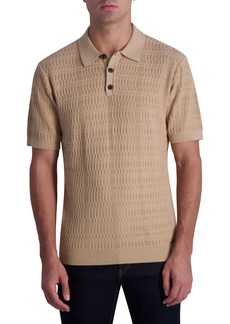 Karl Lagerfeld Paris Textured Polo Sweater in Tan at Nordstrom Rack