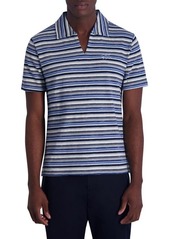 Karl Lagerfeld Paris Textured Stripe Johnny Collar Velour Polo