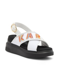 Karl Lagerfeld Paris Trella Slingback Platform Wedge Sandal in Bright White at Nordstrom Rack
