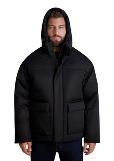 Karl Lagerfeld Paris Twill Fleece Lined Hooded Down Jacket