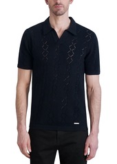 Karl Lagerfeld Paris White Label Cotton Perforated Knit Polo