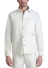 Karl Lagerfeld Paris White Label Denim Asymmetric Pocket Shirt Jacket