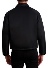 Karl Lagerfeld Paris White Label Men's Cropped Bomber Jacket - Black