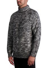 Karl Lagerfeld Paris White Label Men's Oversized Marled Turtleneck Sweater - Black/white