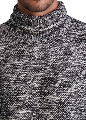 Karl Lagerfeld Paris White Label Men's Oversized Marled Turtleneck Sweater - Black/white