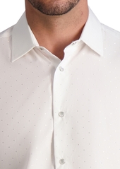 Karl Lagerfeld Paris White Label Men's Slim-Fit Tonal Polka-Dot Shirt - White