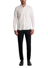 Karl Lagerfeld Paris White Label Men's Slim-Fit Tonal Polka-Dot Shirt - White