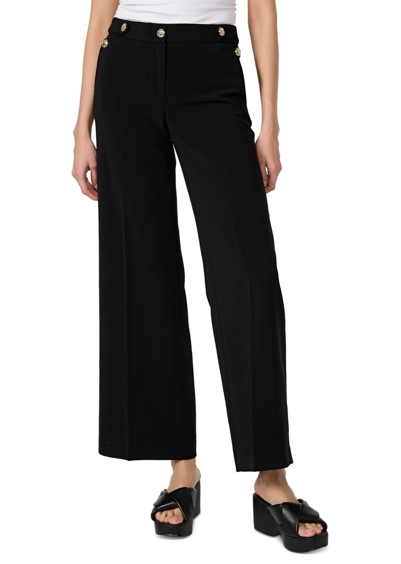 Karl Lagerfeld Paris Women's Button-Detail Suit Pants - Black
