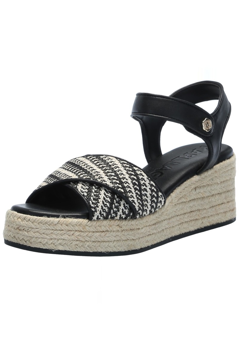 Karl Lagerfeld Paris Women's Celest Ankle Strap Wedge Espadrille Sandal