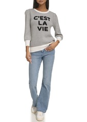Karl Lagerfeld Paris Women's C'est La Vie Stripe Sweater