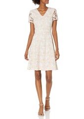 Karl Lagerfeld Paris Women's Chemical Lace Fit and Flare Dress