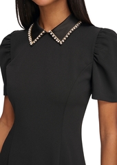 Karl Lagerfeld Paris Women's Embellished-Collar Dress - Black