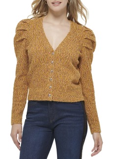 KARL LAGERFELD PARIS Women's Everyday Ruffle Long Sleeve Sweater GLD YLLW CMBO