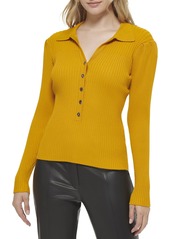 KARL LAGERFELD PARIS Women's Everyday Long Sleeve Sweater GLDEN YLLW