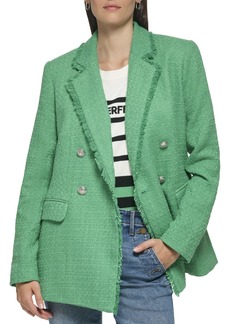 Karl Lagerfeld Paris Women's Everyday Work Attire Tweed Jacket