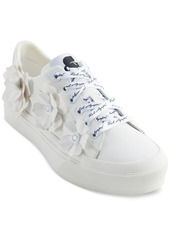 Karl Lagerfeld Paris Women's Georgia Lace-Up Embellished Sneakers - Bright White/ Black