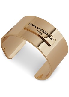 Karl Lagerfeld Paris Women's Gold-Tone Logo Cuff Bracelet - Gold