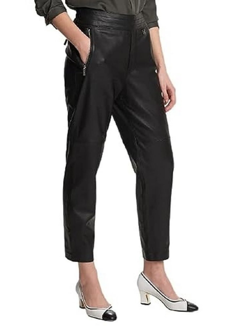 Karl Lagerfeld Paris Women's Leather Sport Pants Mid-Rise