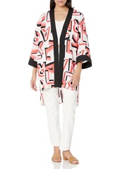 Karl Lagerfeld Paris Women's Logo Color Kimono WHT Calypso CRL MLTI